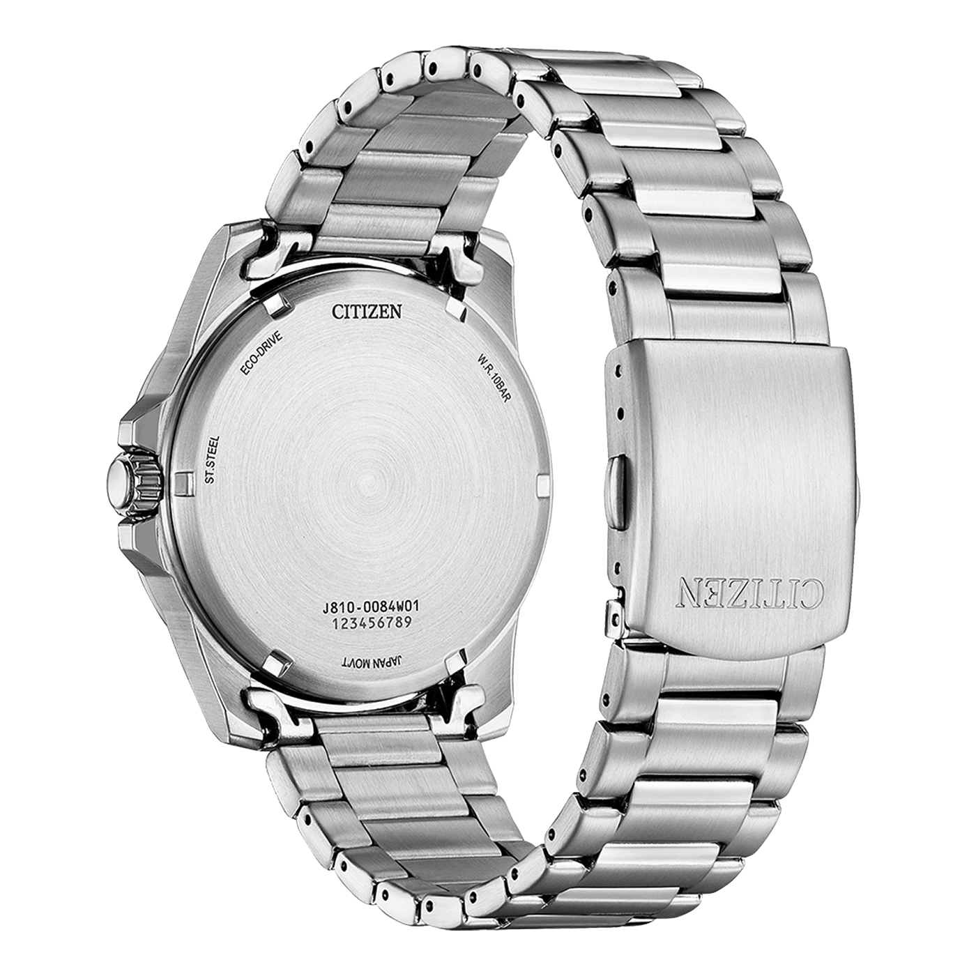 Citizen-Uhrrückseite, Edelstahl, Eco-Drive, wasserdicht, japanisches Uhrwerk