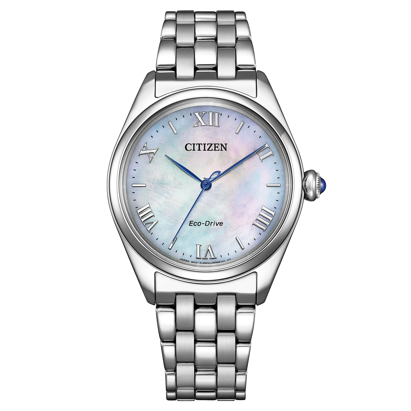 Citizen-Uhr mit Perlmuttzifferblatt und silbernem Armband