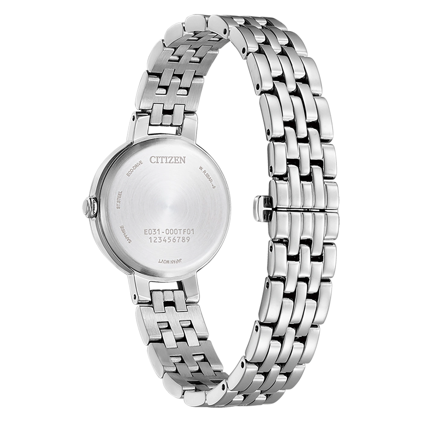 Citizen-Uhrrückseite, Edelstahl, Eco-Drive, Saphir, Japan Movt, W.R.5BAR