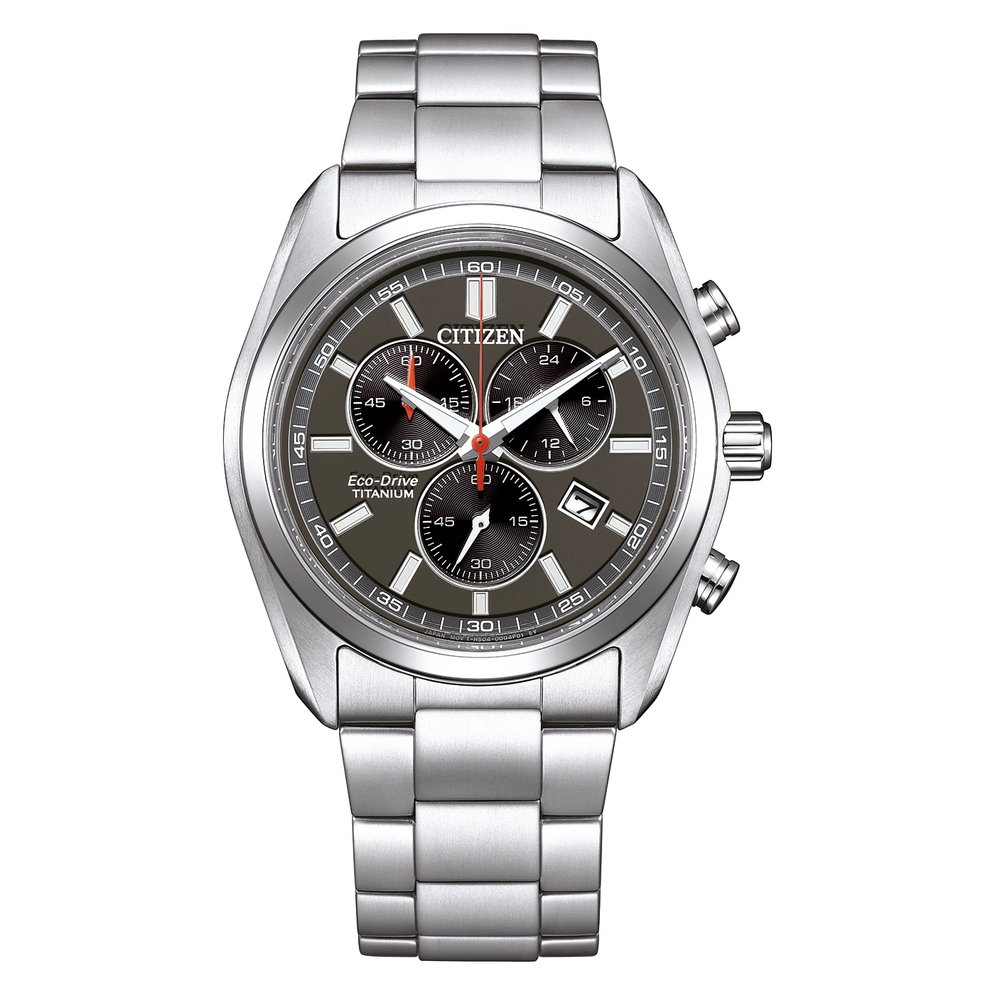 Citizen Eco-Drive Titanium Chronograph Uhr mit grauem Zifferblatt