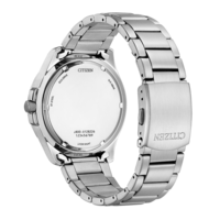 Citizen-Uhrenrückseite, Edelstahl, Eco-Drive, W.R. 10bar, Japan Movt.