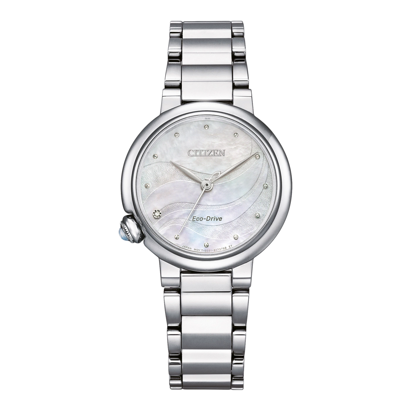 EM0910-80D Damen Edelstahl | perlmutt weiß | ø 30mm