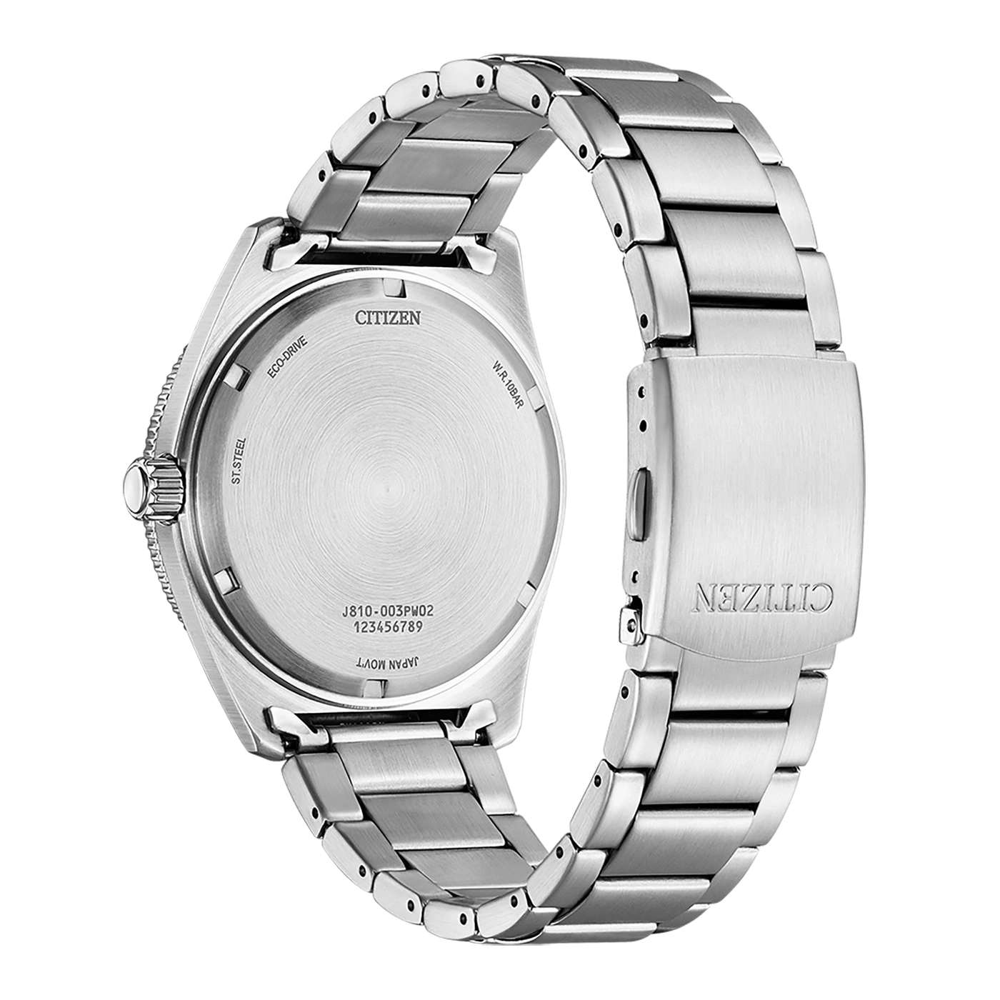 Citizen-Uhrenrückseite, Edelstahl, Eco-Drive, wasserdicht, japanisches Uhrwerk