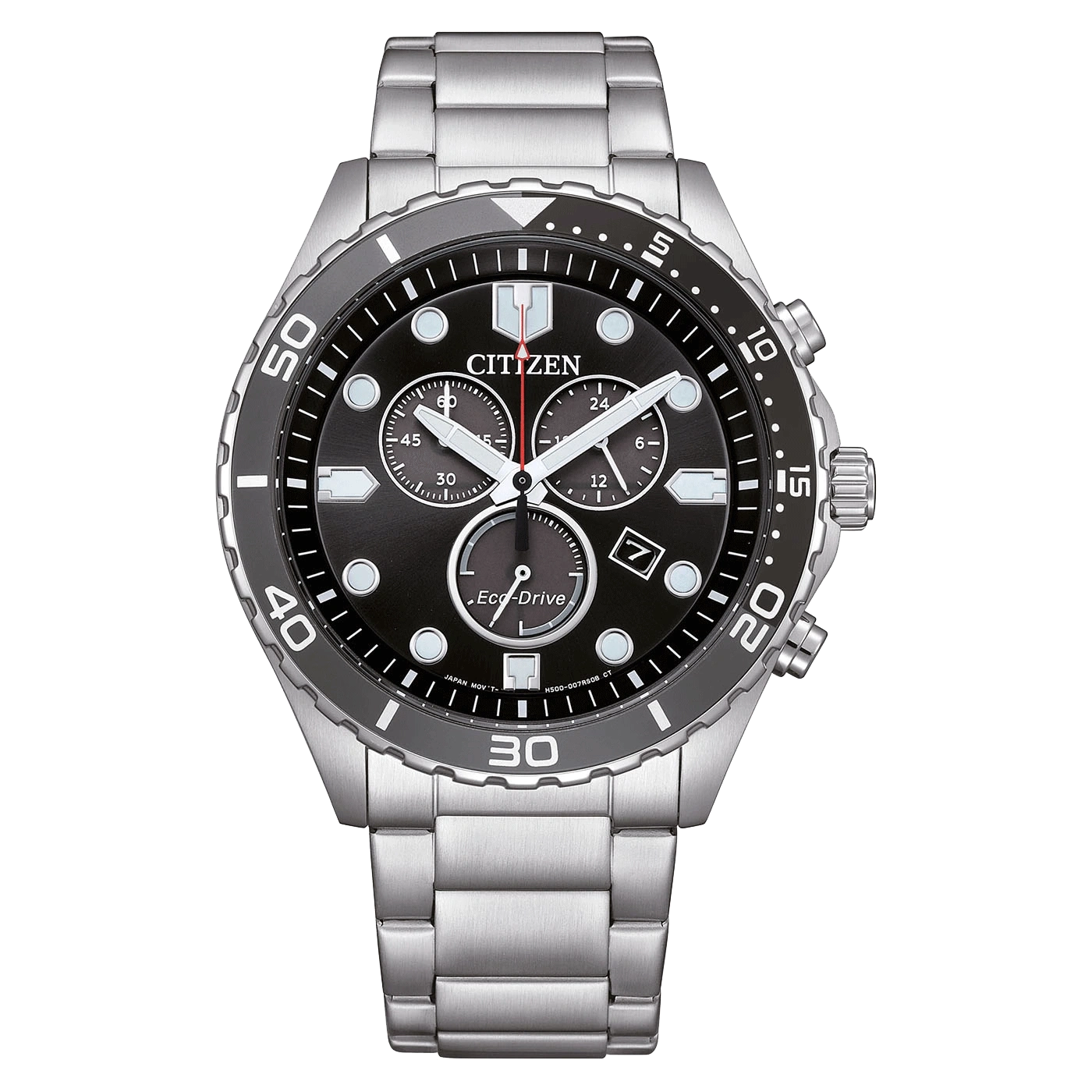 AT2568-82E Herren Edelstahl schwarz ø 43mm