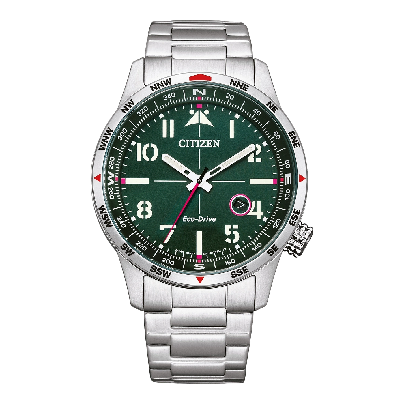 BM7551-84X Herren Edelstahl grün ø 43mm