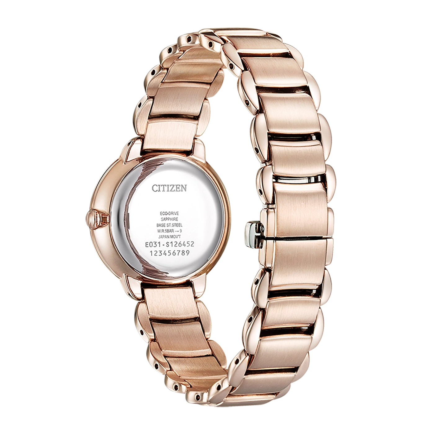 Citizen Uhr, Roségold, Eco-Drive, Saphir, Edelstahl, elegantes Design