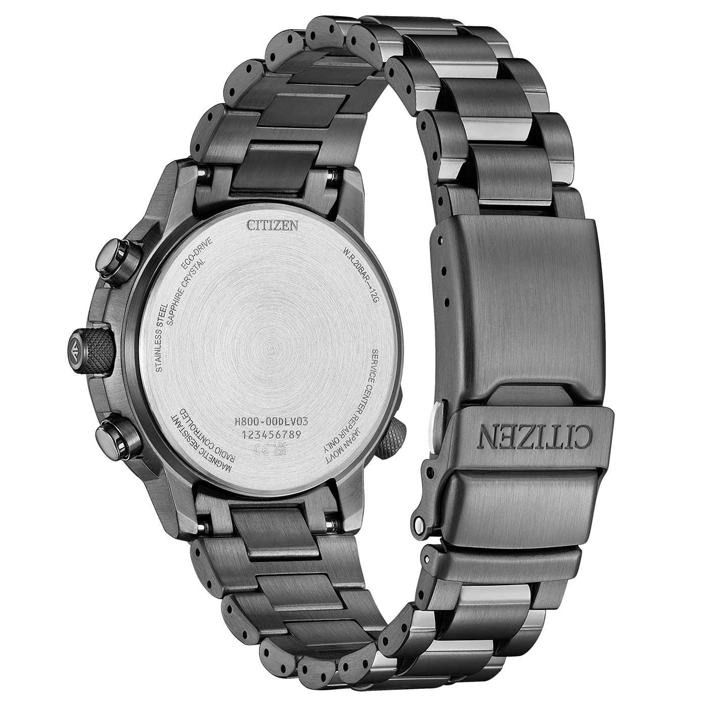 Citizen-Uhr, Edelstahl, Saphirglas, Eco-Drive, funkgesteuert, magnetisch beständig