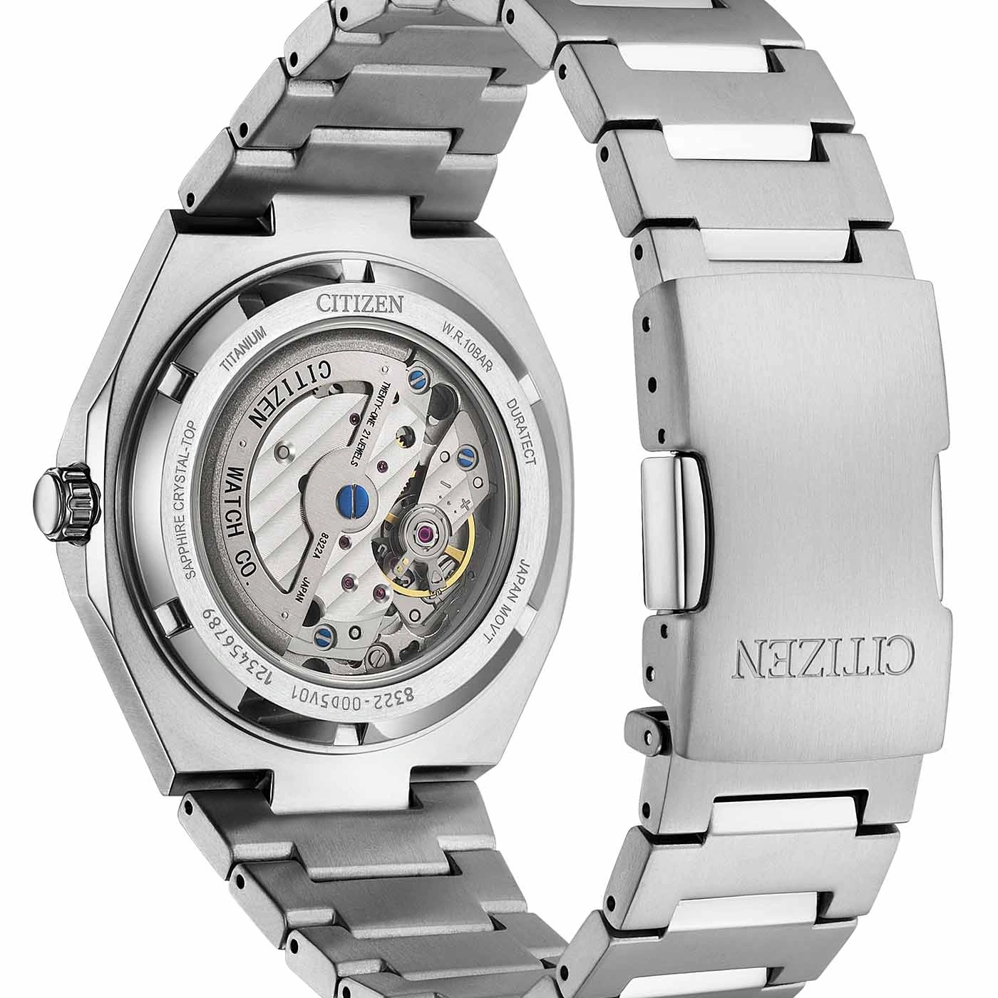 Citizen-Uhr, Rückseite, Titan, Saphirglas, japanisches Uhrwerk, Automatik