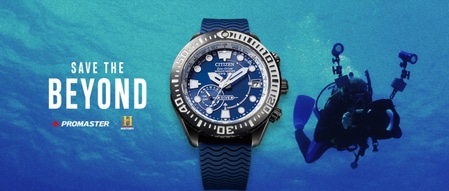 Citizen-Uhr mit Taucher im Ozean, Save the Beyond, Promaster, History